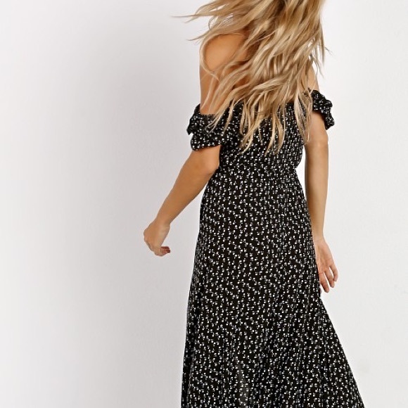 Auguste Button Down Dress Black Flowers - Picture 4 of 12